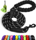 Taglory Rope Dog Leash for Medium Large Dogs, 6 FT Padded Handle, Black