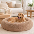 Sweetcrispy Large Dog Bed for Indoor, Calming Donut Bed for Dogs and Cats