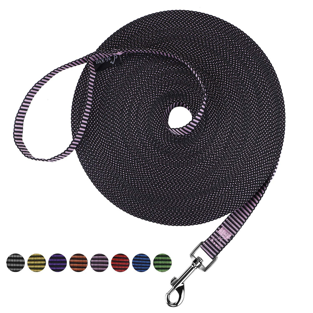 Hi Kiss Dog/Puppy Obedience Recall Agility Lead - 15ft 20ft 30ft 50ft 100ft Leash - Great for Training, Play, Camping, or Backyard - Orange 20ft