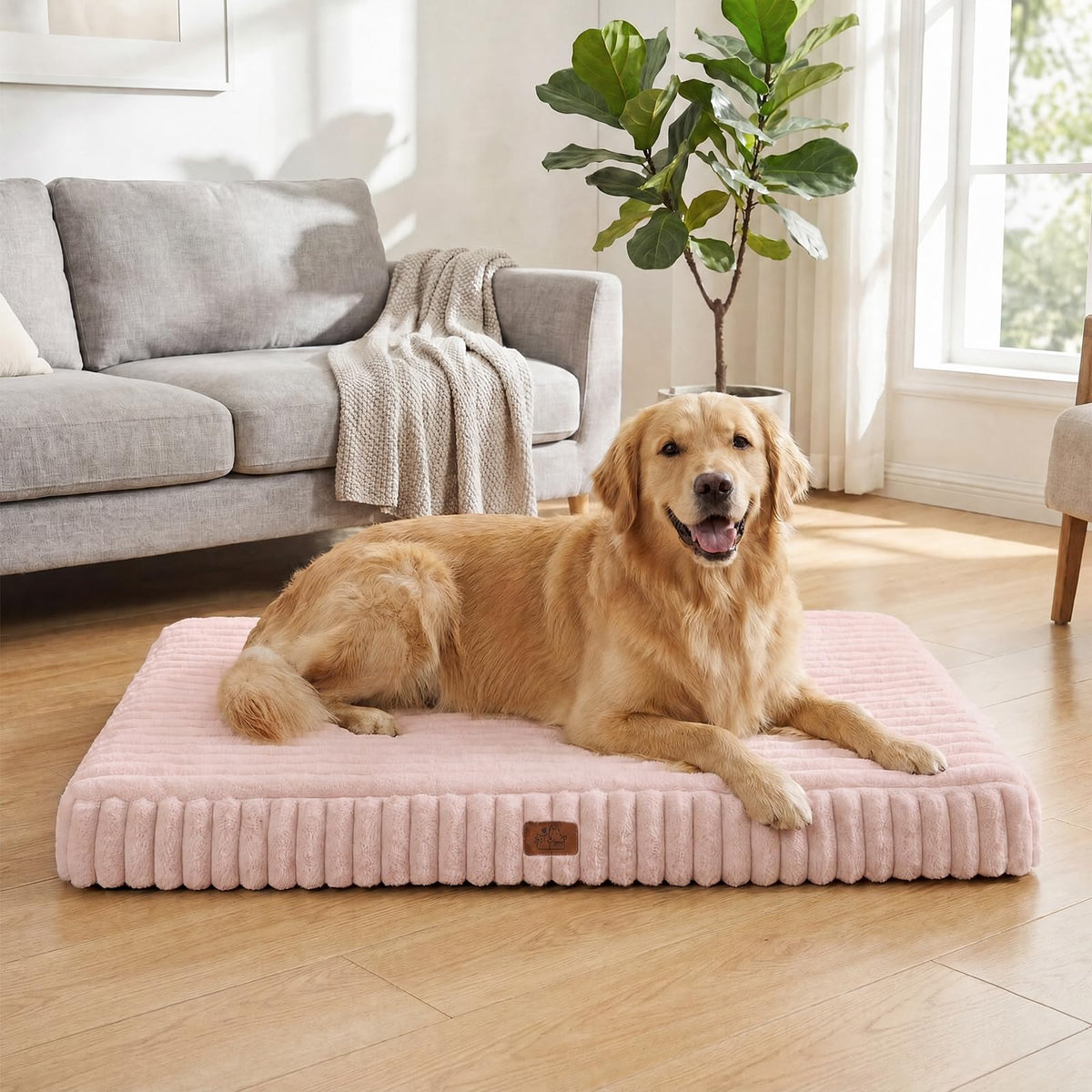 Orthopedic Dog Bed for Large Dog, Waterproof Washable Pet Bed for Crate