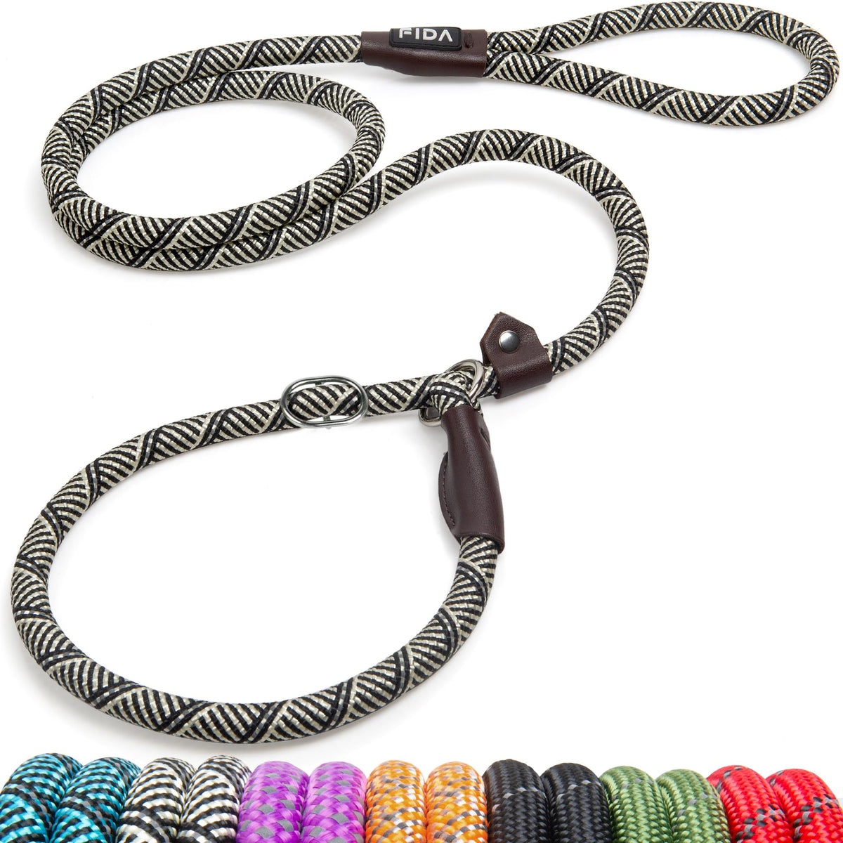 Fida Durable Slip Lead Dog Leash, 6 FT x 1/2" Dog Training Leash, Green