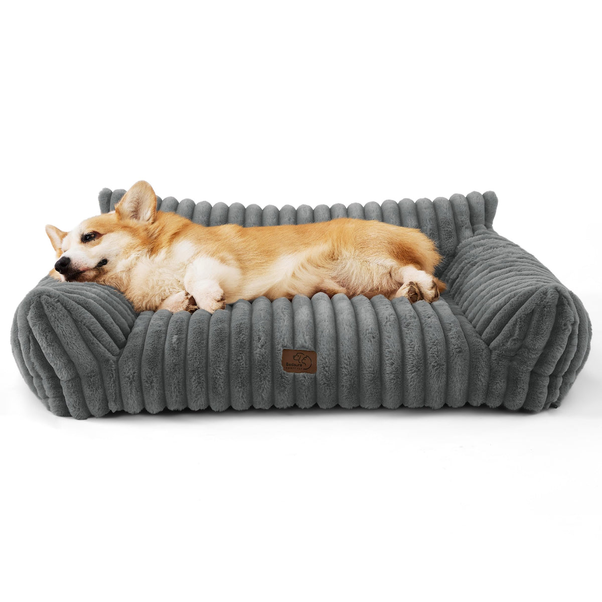 Bedsure ComfyFleece® Shown on TV Fluffy Cute Cat Couch for Pets,24in Cream