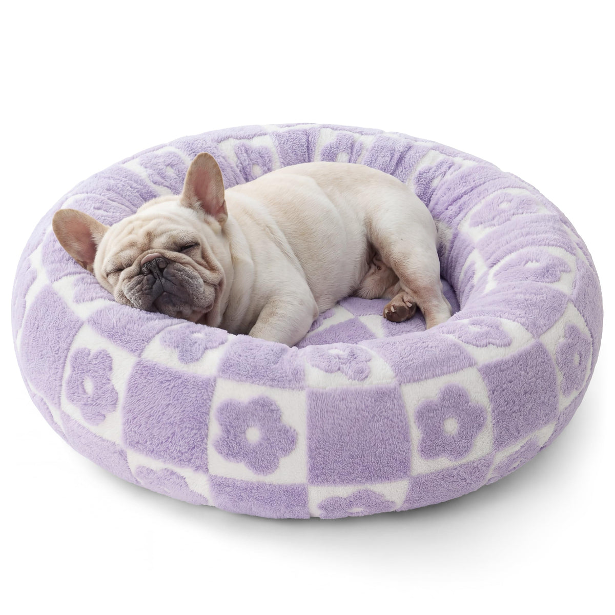 LE SURE Shown on TV Jacquard Donut Dog Beds Large Sized Dog,Green 36x36x8in