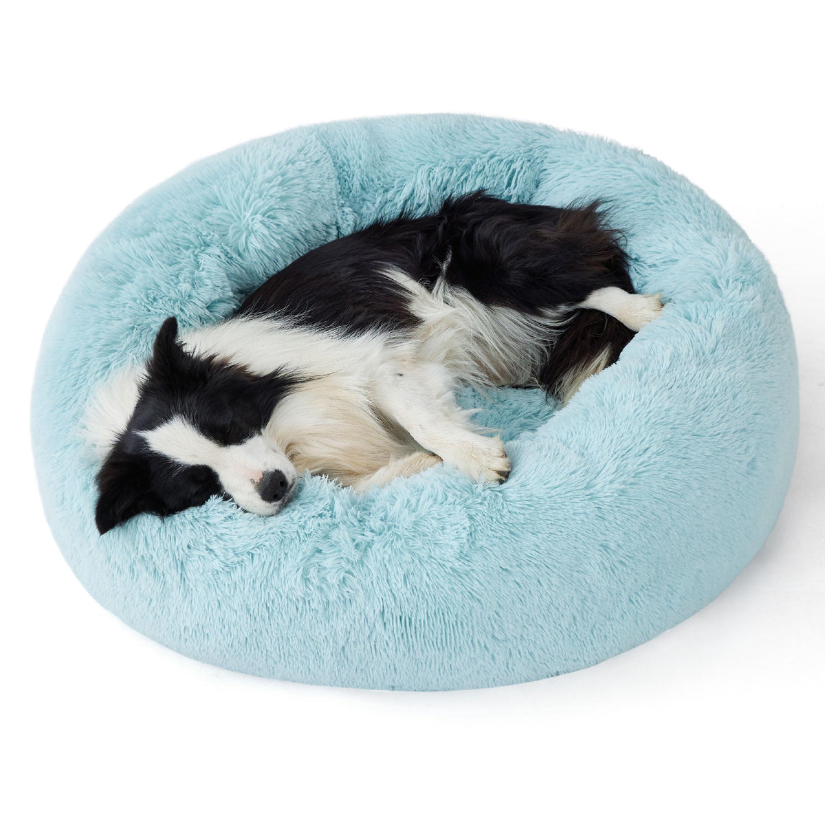 Bedsure Calming Cat Beds Donut Round Washable Kitten Bed,20 inches Camel