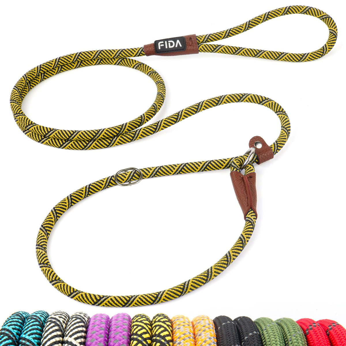 Fida Durable Slip Lead Dog Leash, 6 FT x 1/2" Dog Training Leash, Green
