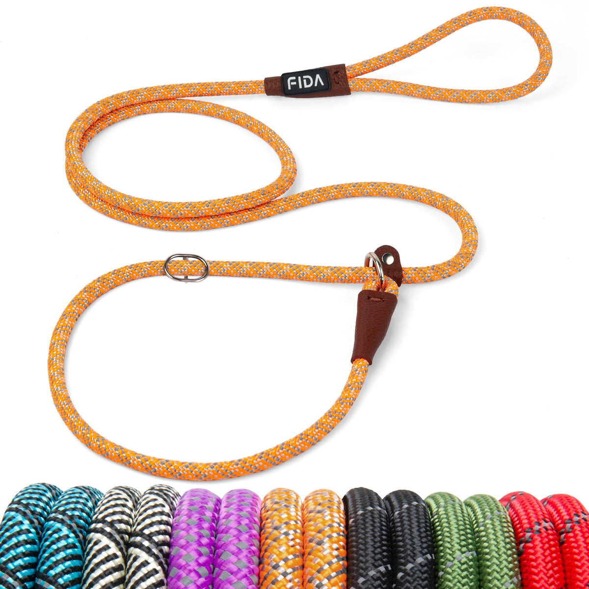 Fida Durable Slip Lead Dog Leash, 6 FT x 1/2" Dog Training Leash, Green