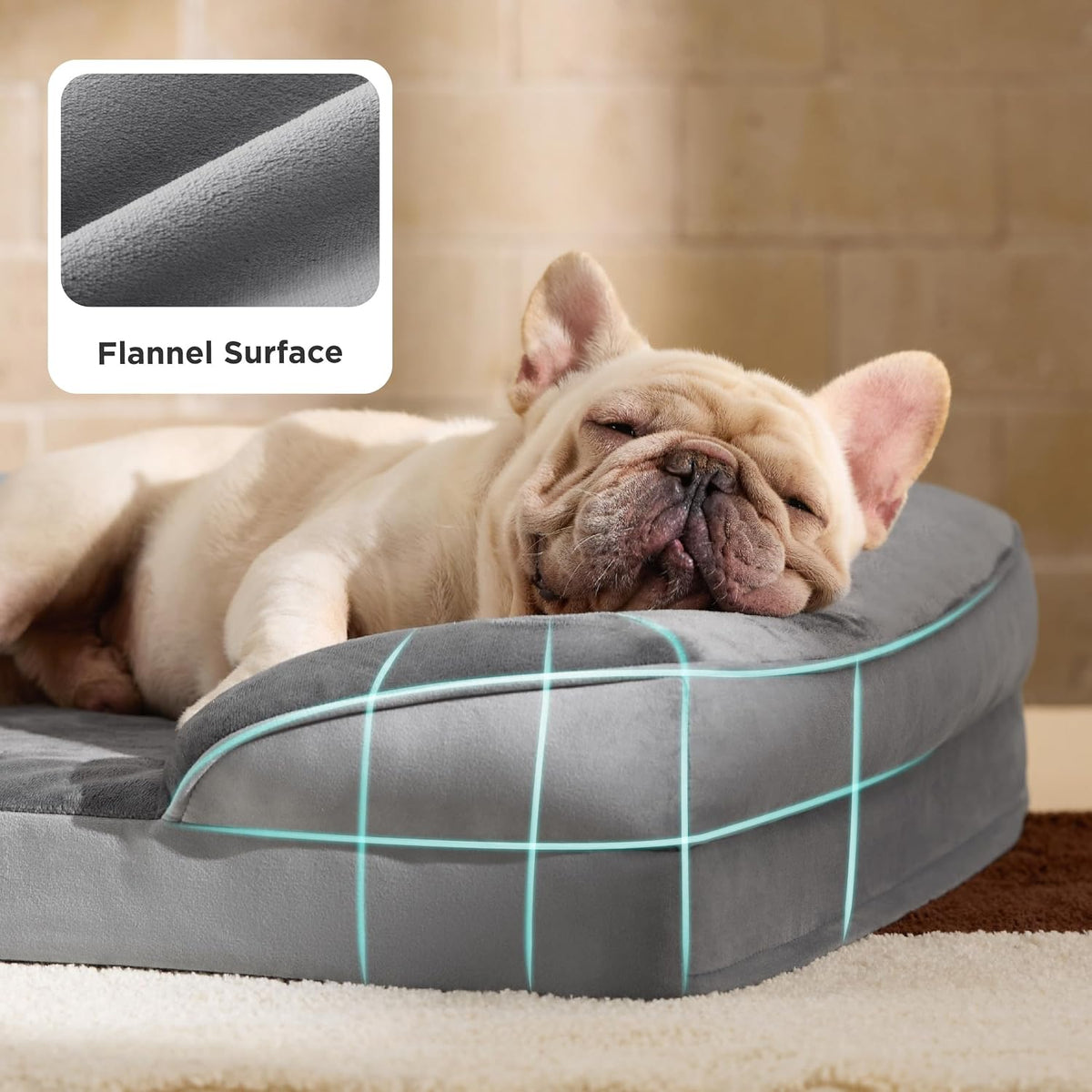 Bedsure Orthopedic Dog Bed Medium Washable Original Design, 28" Grey