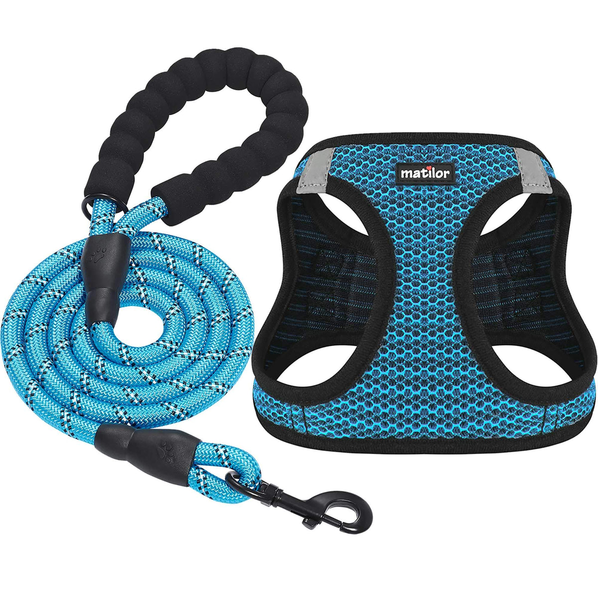 Dog Harness Step-in Breathable Puppy Cat Vest, Medium, Blue