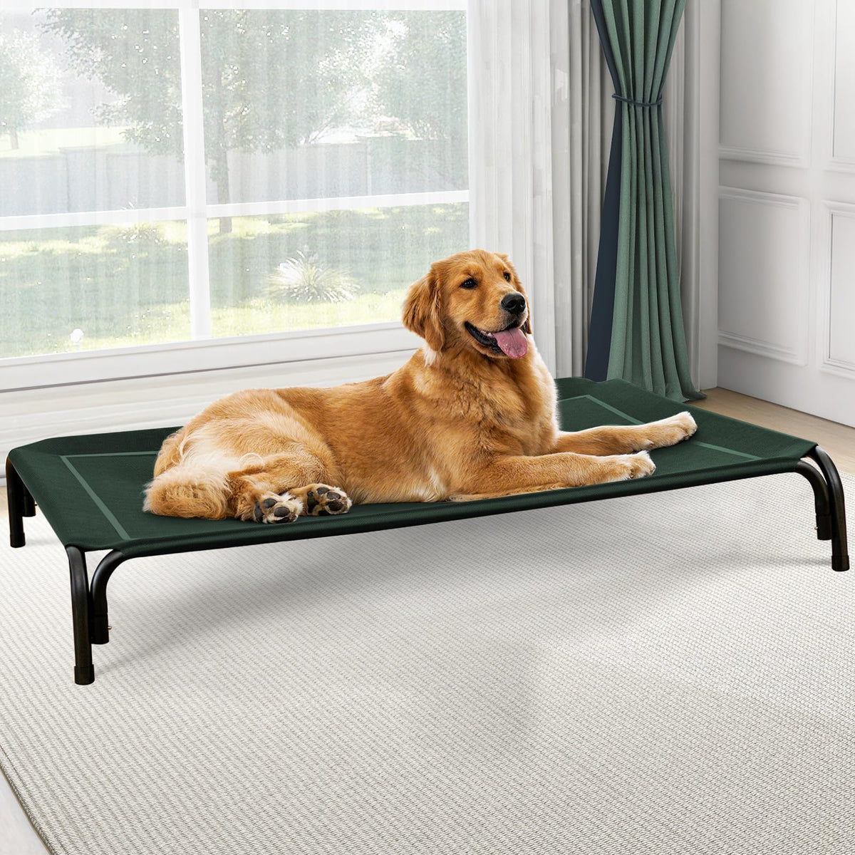Czpalo Outdoor Elevated Dog Bed for Large Sized Dogs, No-Tool Assembly.