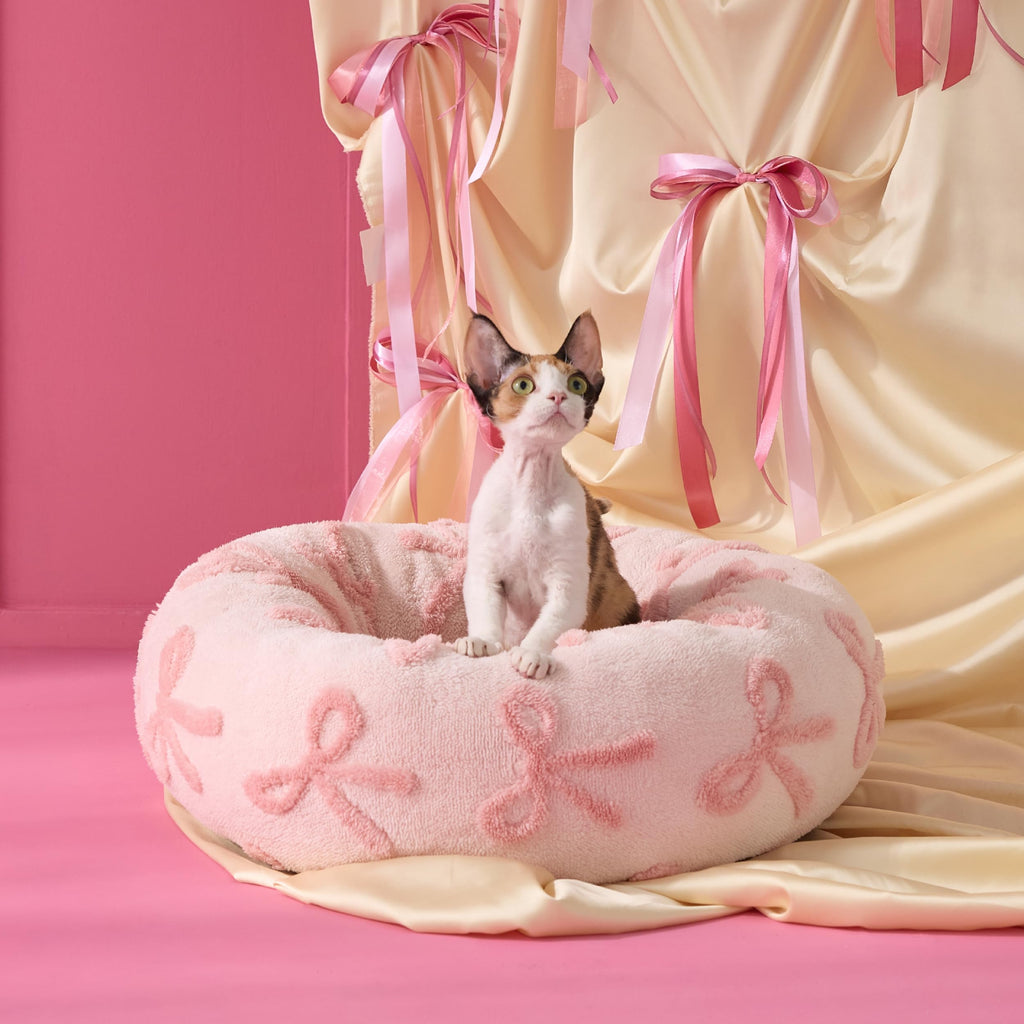 LE SURE Shown on TV Jacquard Donut Dog Beds Large Sized Dog,Green 36x36x8in