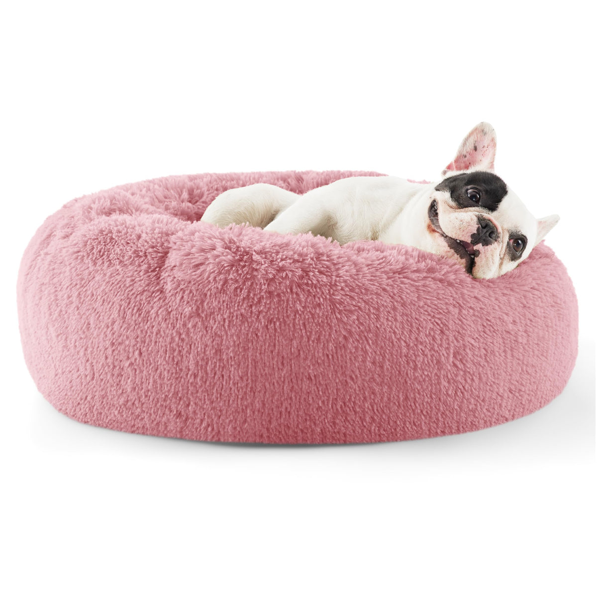 Bedsure Calming Dog Bed Medium Size Dog Donut Washable Pet Bed,30ins Camel