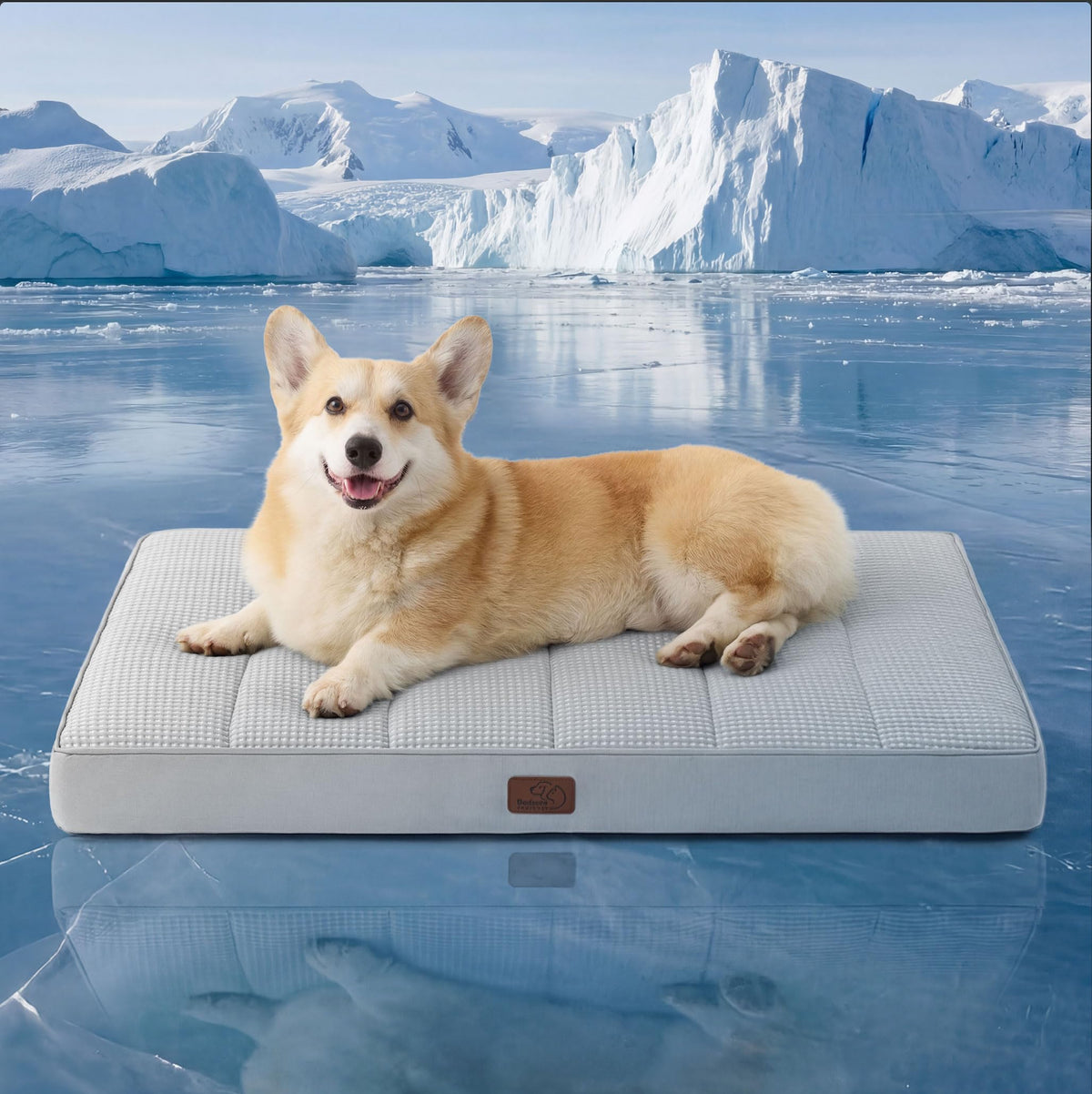 Bedsure Washable Dog Beds Large Sized Dog with Comfy Sherpa, 36x27in Grey