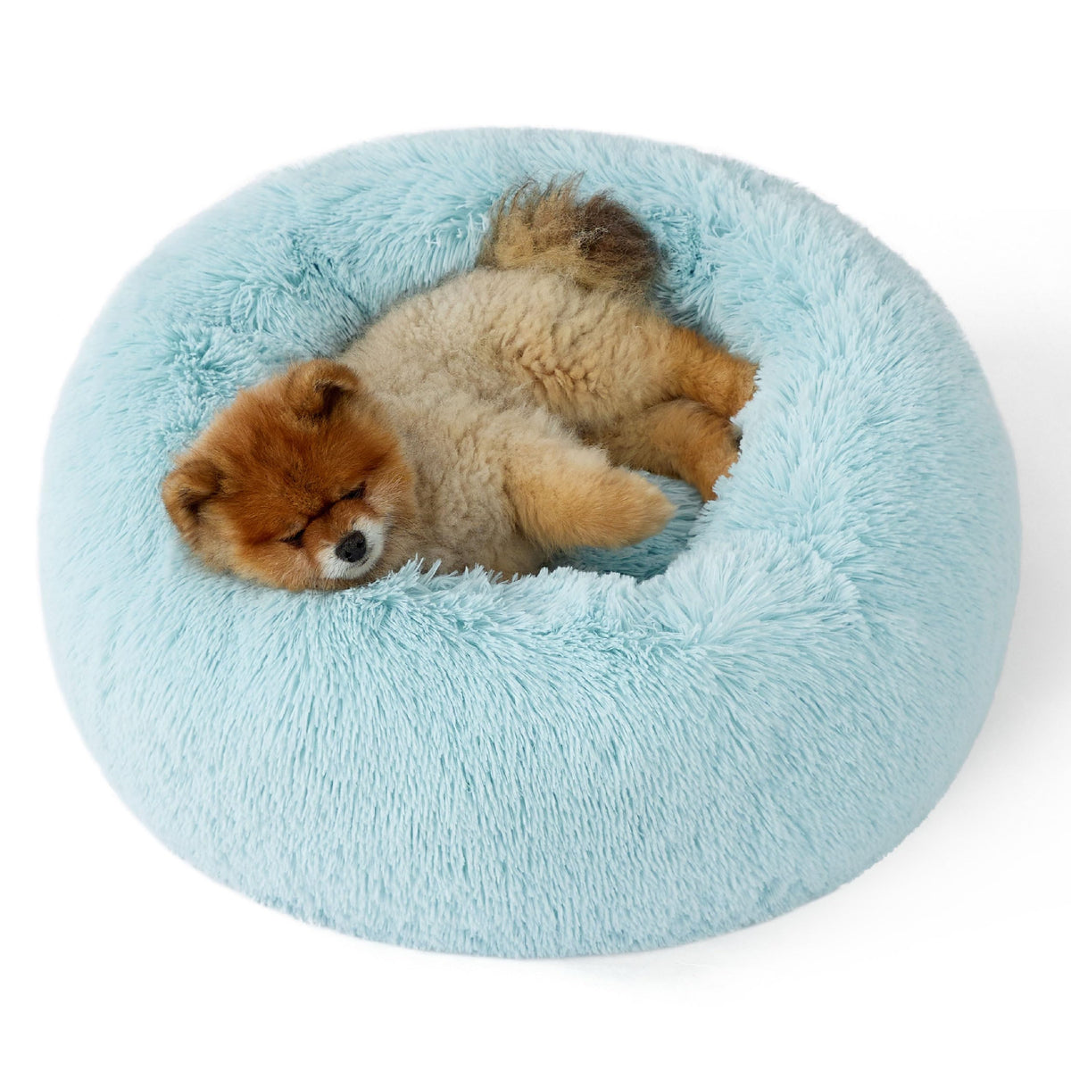 Bedsure Calming Small Dog Bed Donut Washable Cat＆Puppy Bed,23 inches Camel
