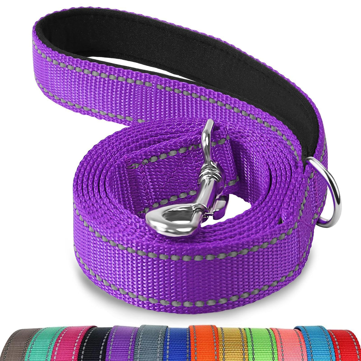 Joytale Dog Leash for Large Dogs that Pull, Double Handle, 6FT, Hot Pink