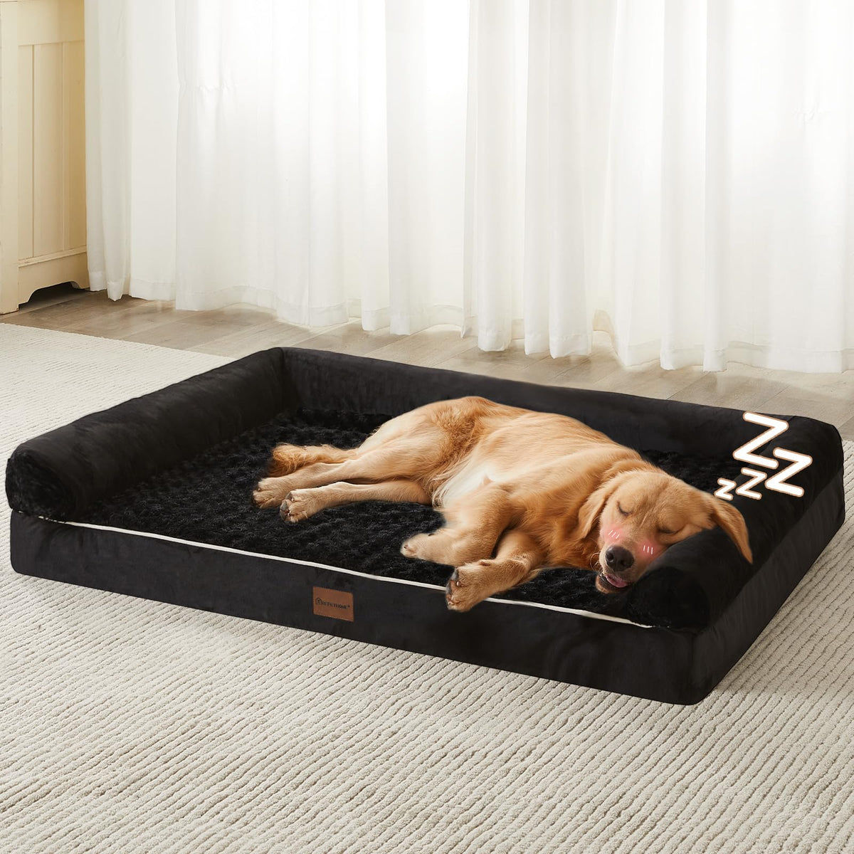 BFPETHOME Orthopedic Washable Large Dog Bed for Senior Dog Comfy Sleep