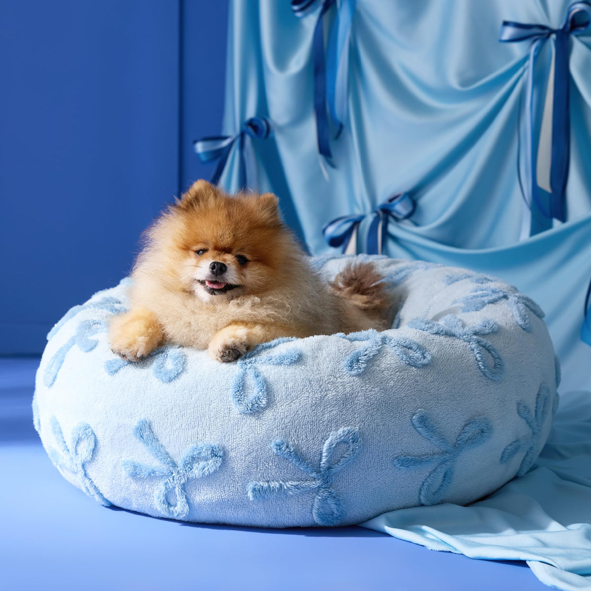 LE SURE Shown on TV Jacquard Donut Dog Beds Large Sized Dog,Green 36x36x8in