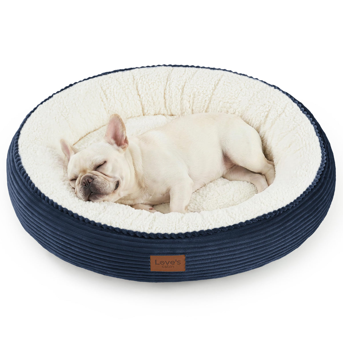 Love's cabin Round Donut Cat and Dog Cushion Bed, 20in Bed for Cats or Small Dogs, Anti-Slip & Water-Resistant Bottom, Super Soft Durable Fabric Pet Beds, Washable Luxury Cat & Dog Bed Gray