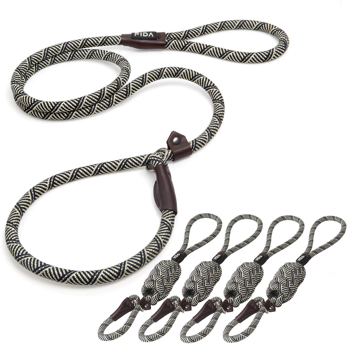 Fida Durable Slip Lead Dog Leash, 6 FT x 1/2" Dog Training Leash, Green