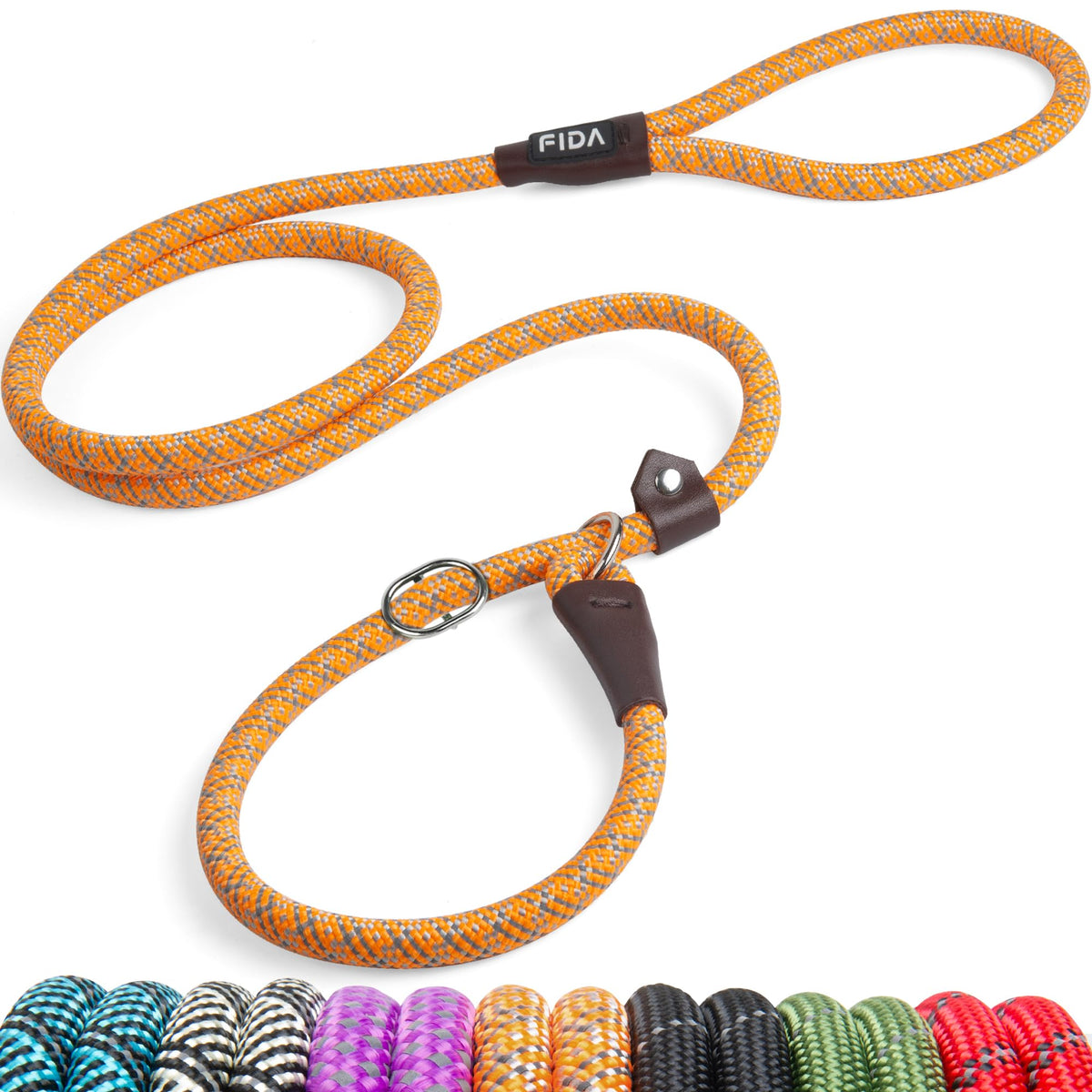 Fida Durable Slip Lead Dog Leash, 6 FT x 1/2" Dog Training Leash, Green