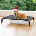 Elevated Dog Bed Raised Outdoor Dog Cot for Large Dogs, Installation Requires No Tools, Frame with Washable Cooling Breathable Mesh Anti-Slip Feet, Indoor Pet Bed, Black, 43.3 Inches