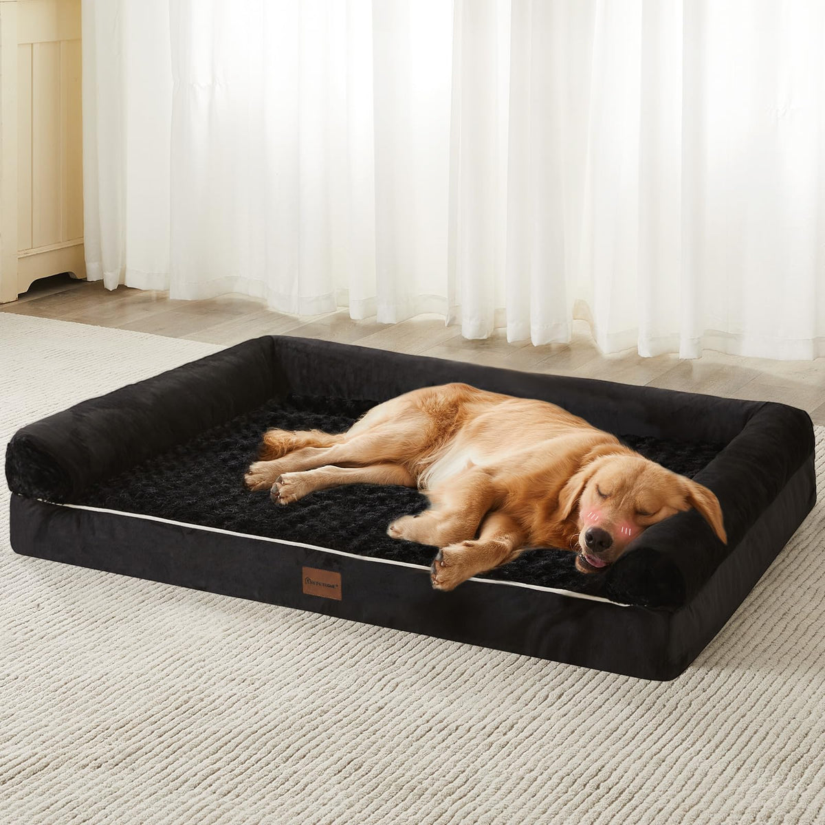 BFPETHOME Orthopedic Washable Large Dog Bed for Senior Dog Comfy Sleep