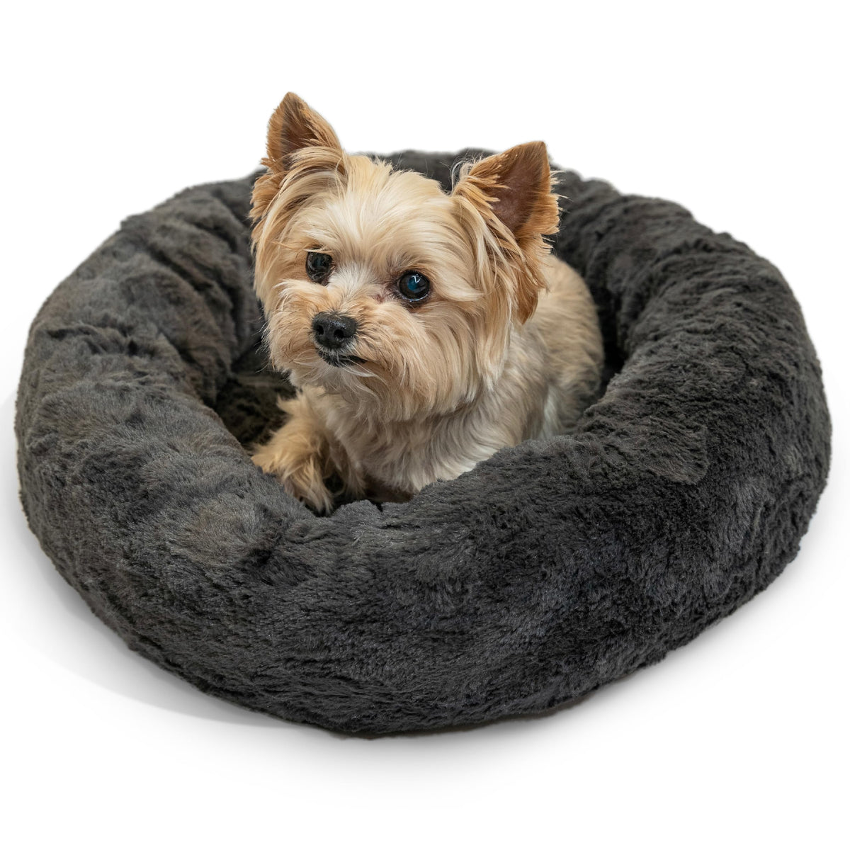 Best Friends by Sheri Original Calming Donut Dog Bed, Oyster, Small, 23"