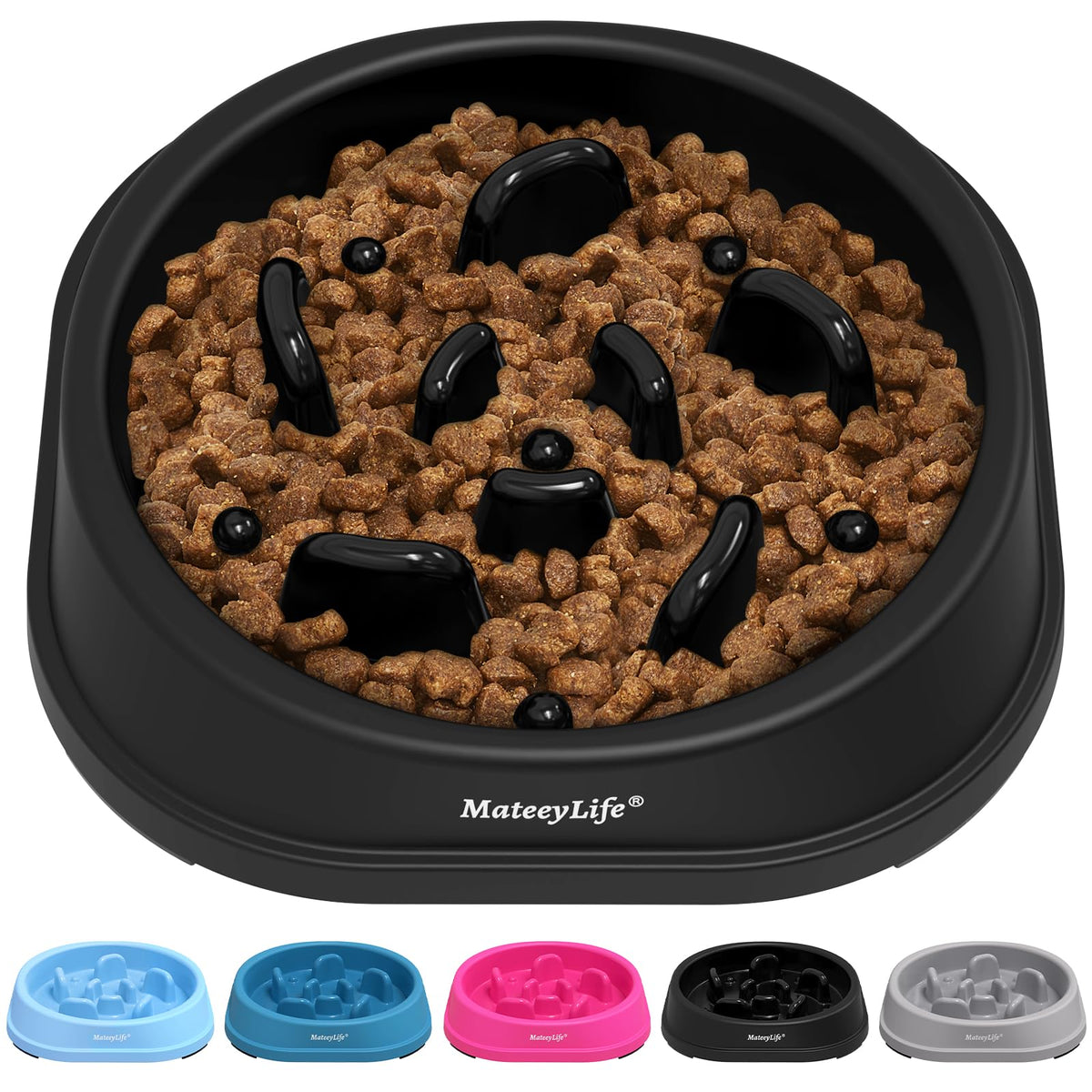 MateeyLife 2-Pack Slow Feeder Dog Bowls, 2 Cups, Dog Puzzle Feeder Bowl
