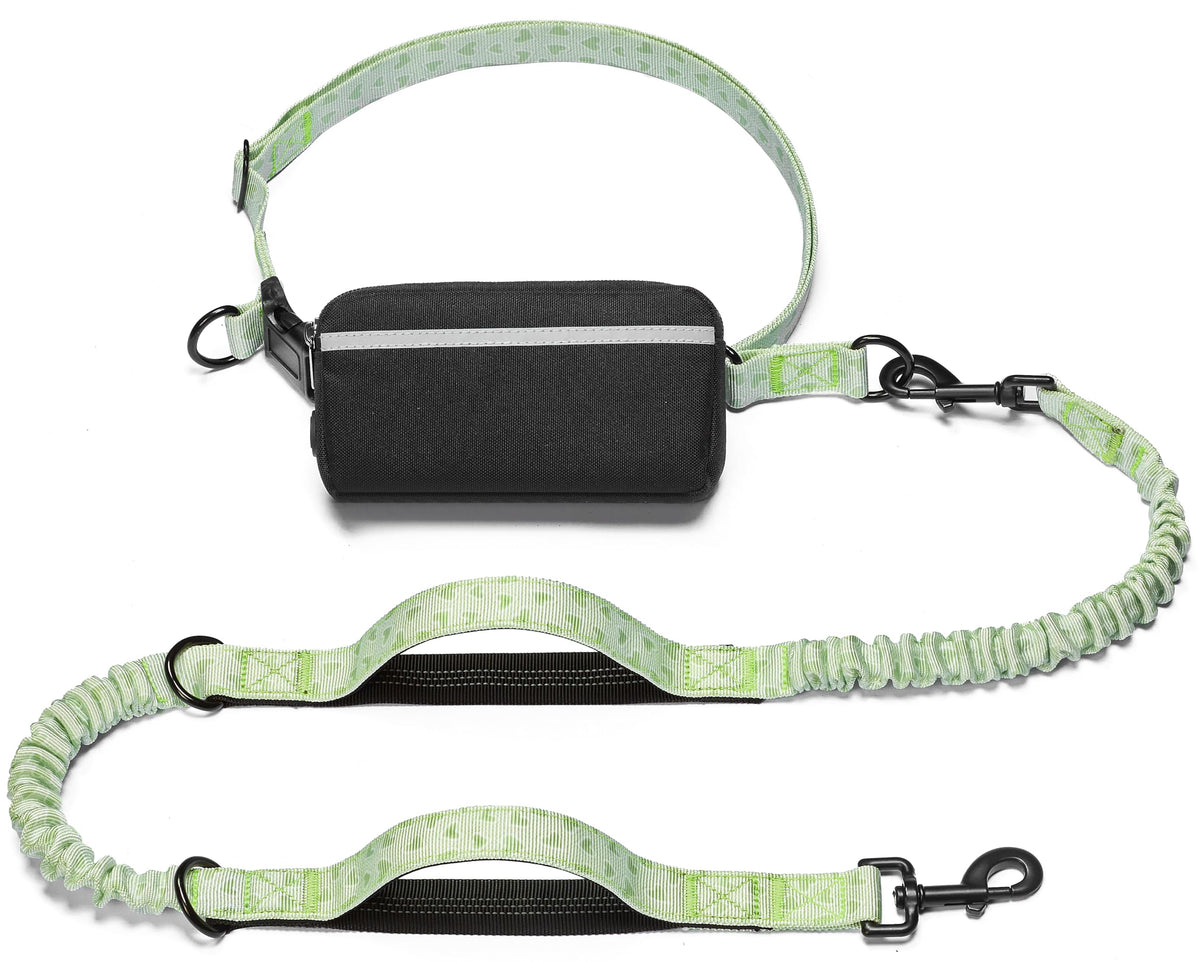 iYoShop Hands Free Dog Leash with Zipper Pouch, Large, 25-120 lbs, Black