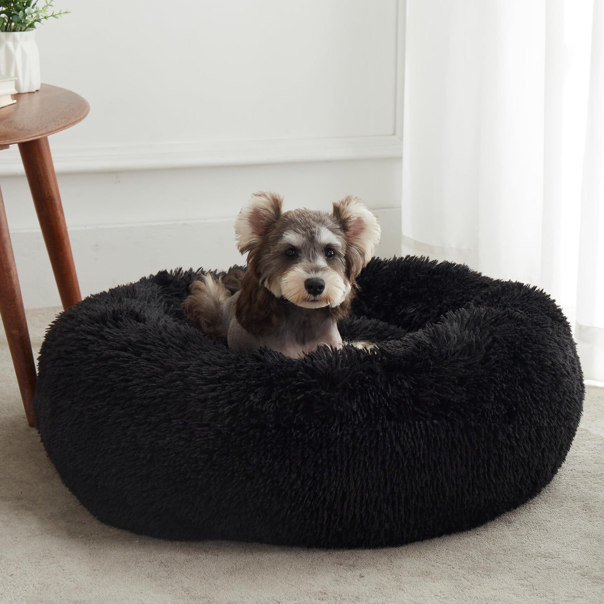WESTERN HOME WH Calming Dog Bed & Cat Bed Washable Puppy Bed,24" Light Grey