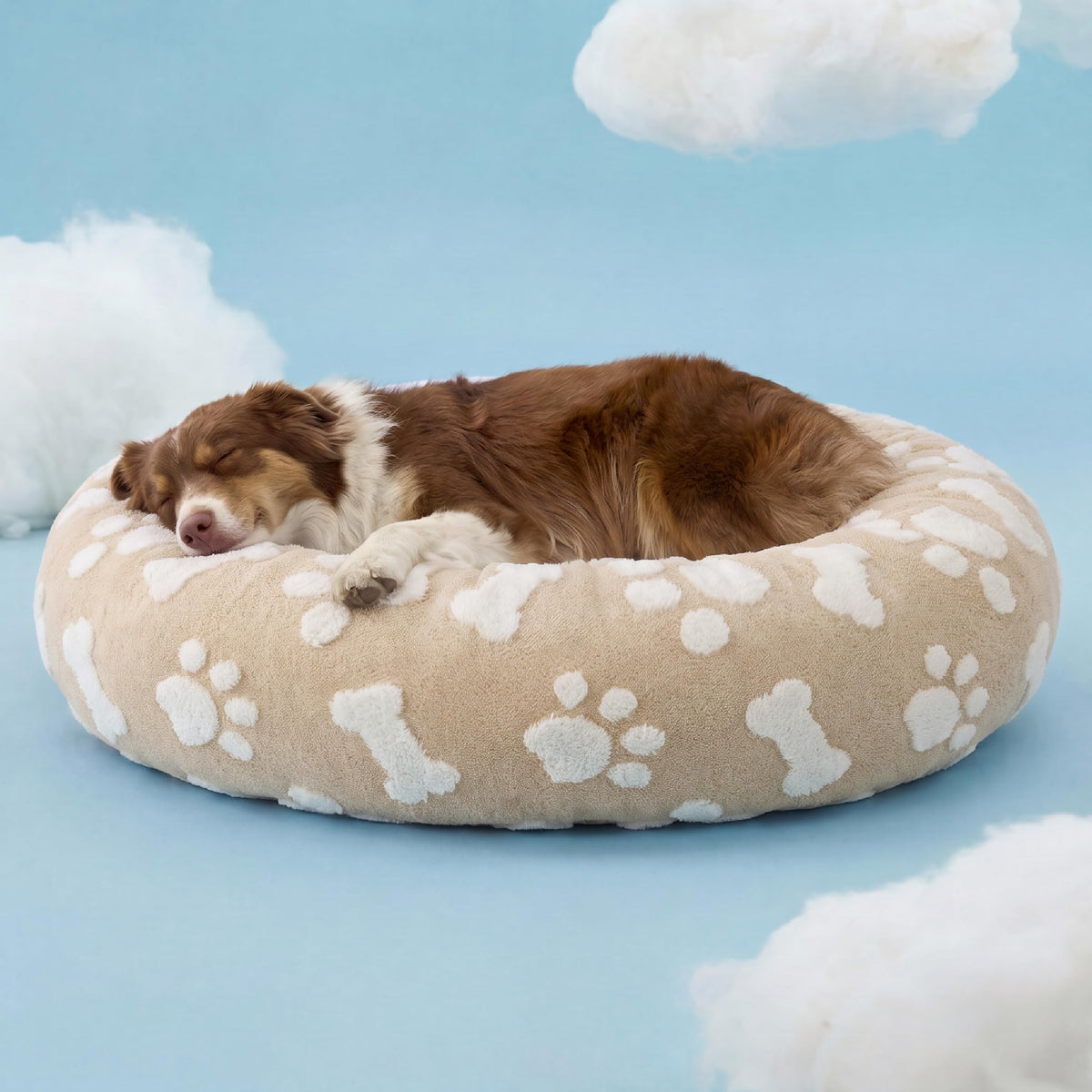 LE SURE Shown on TV Jacquard Donut Dog Beds Large Sized Dog,Green 36x36x8in