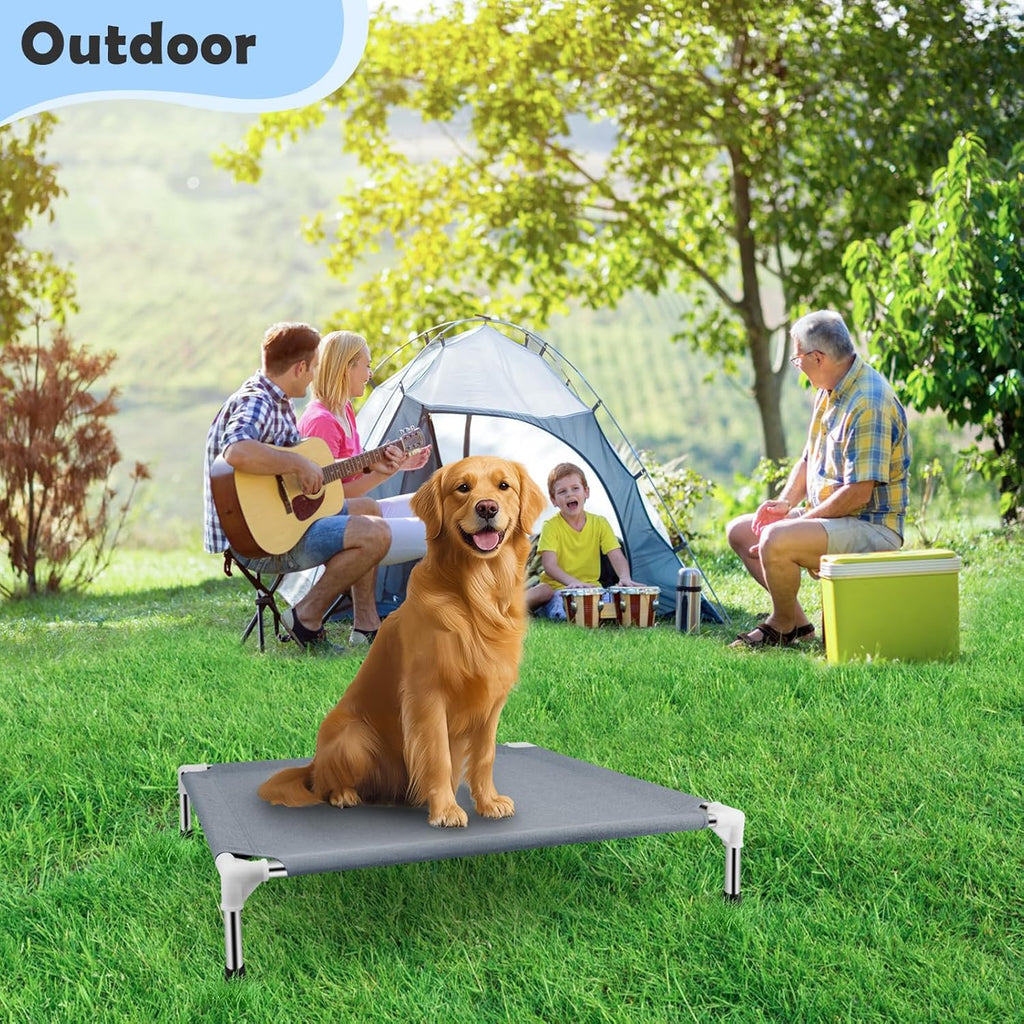 Elevated Dog Bed, Raised Outdoor Dog Bed for Medium Dogs, Portable Pet Cots