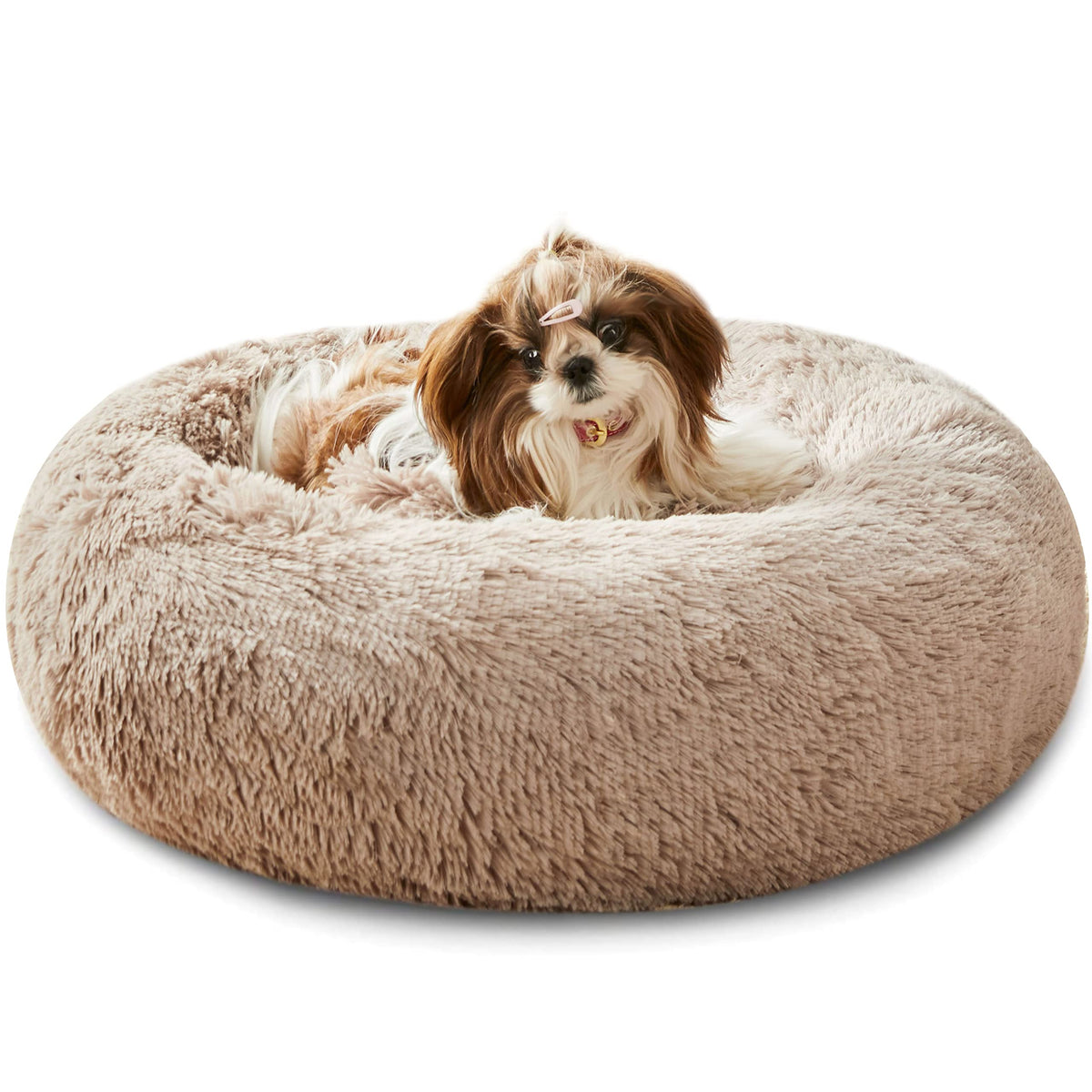 WESTERN HOME WH Calming Dog Bed & Cat Bed Washable Puppy Bed,24" Light Grey
