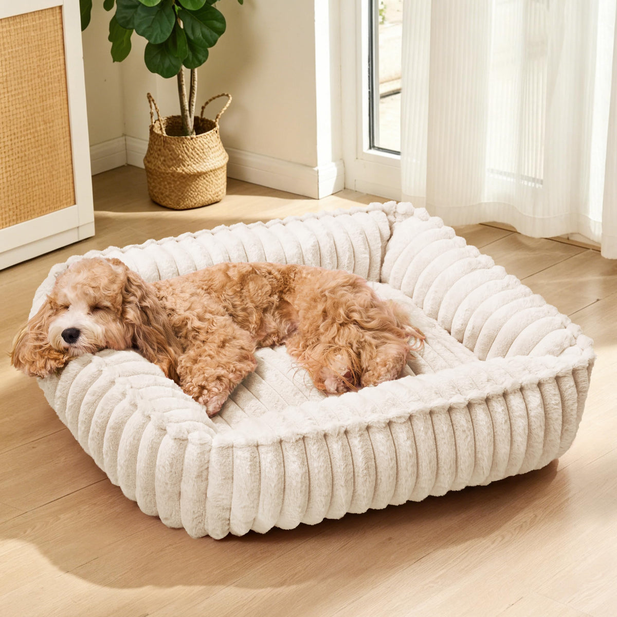 Small Dog Bed Calming Cat Bed for Indoor Cats 20’’x16’’Sage Grey