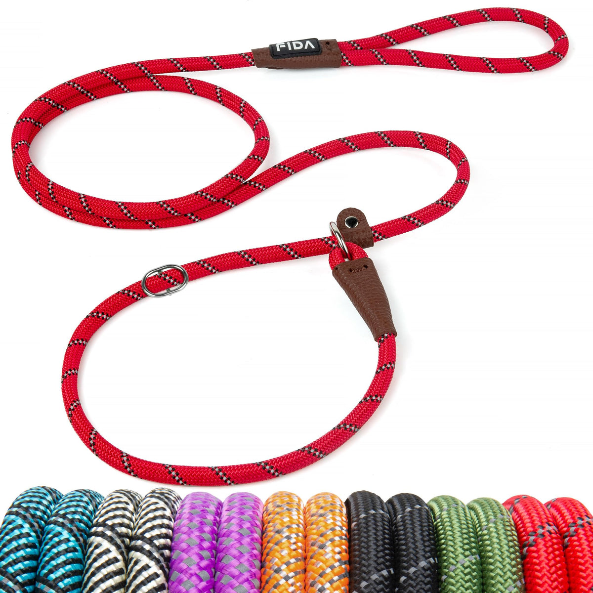 Fida Durable Slip Lead Dog Leash, 6 FT x 1/2" Dog Training Leash, Green