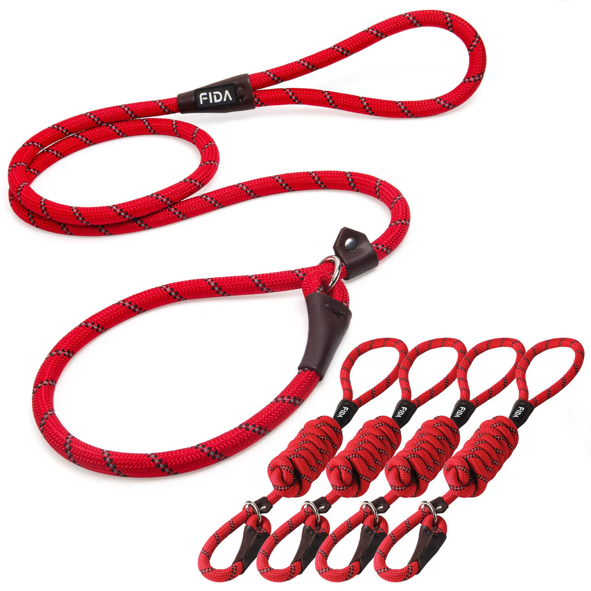 Fida Durable Slip Lead Dog Leash, 6 FT x 1/2" Dog Training Leash, Green