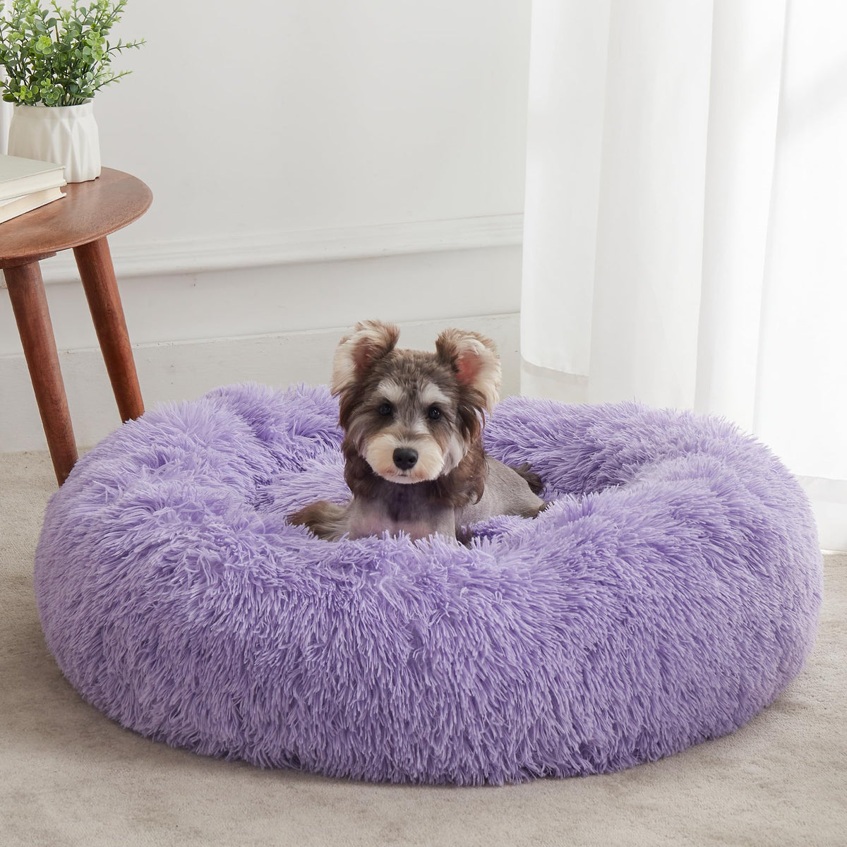 WESTERN HOME WH Calming Dog Bed & Cat Bed Washable Puppy Bed,24" Light Grey
