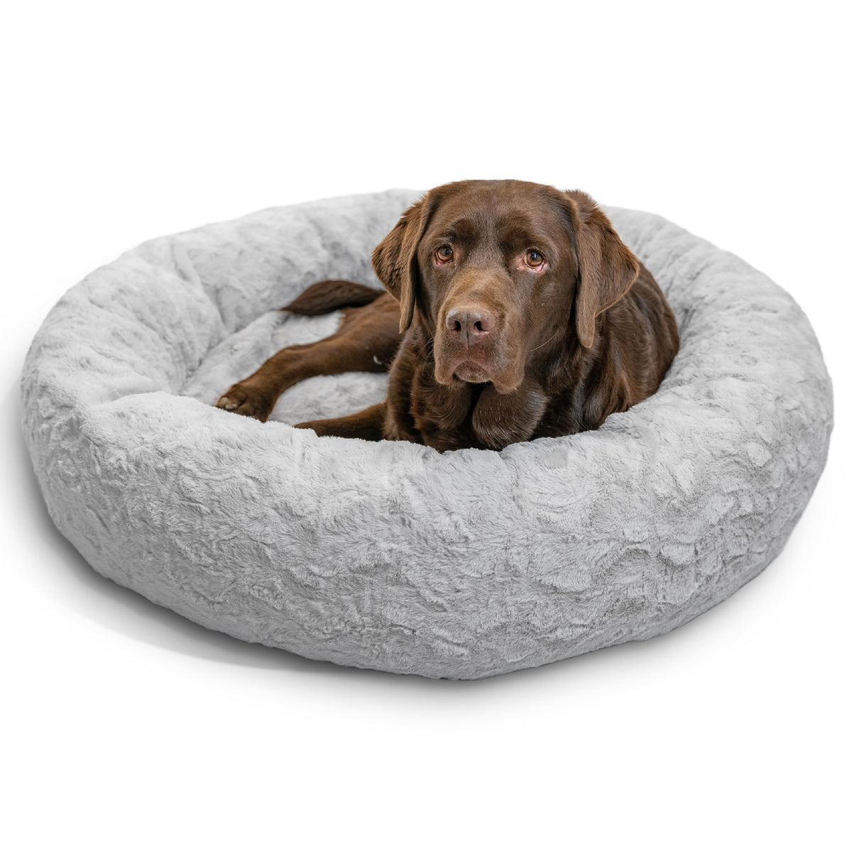 Best Friends by Sheri Original Calming Donut Dog Bed, Oyster, Small, 23"