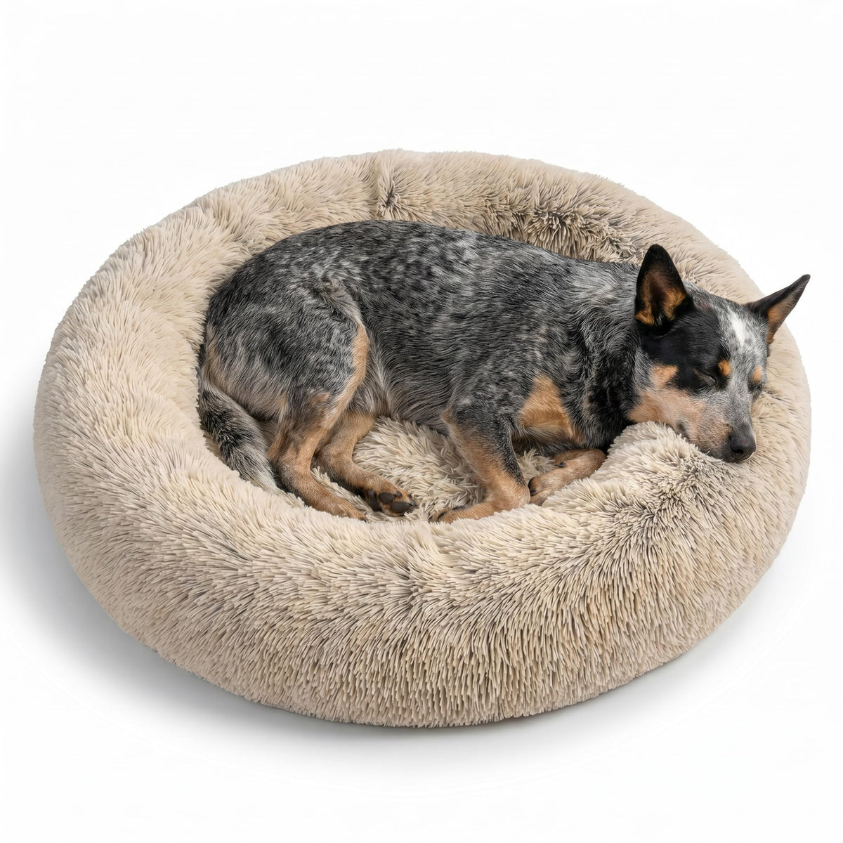 Best Friends by Sheri Original Calming Donut Dog Bed, Oyster, Small, 23"