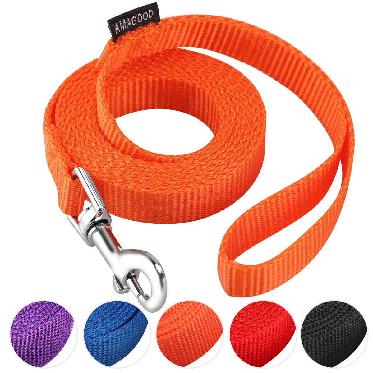 6 FT Puppy/Dog Leashes, Strong Traditional Style Leash with Easy to Use Collar Hook,Dog Lead Great for Small(Red,5/8" x 6 Feet) (Red)