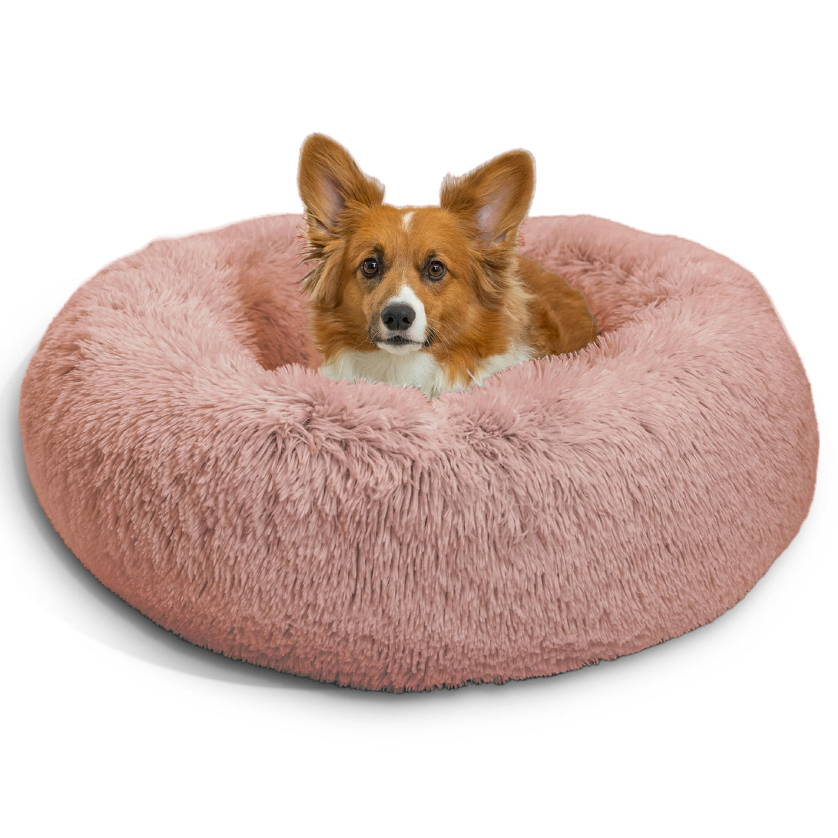 Best Friends by Sheri Original Calming Donut Dog Bed, Oyster, Small, 23"