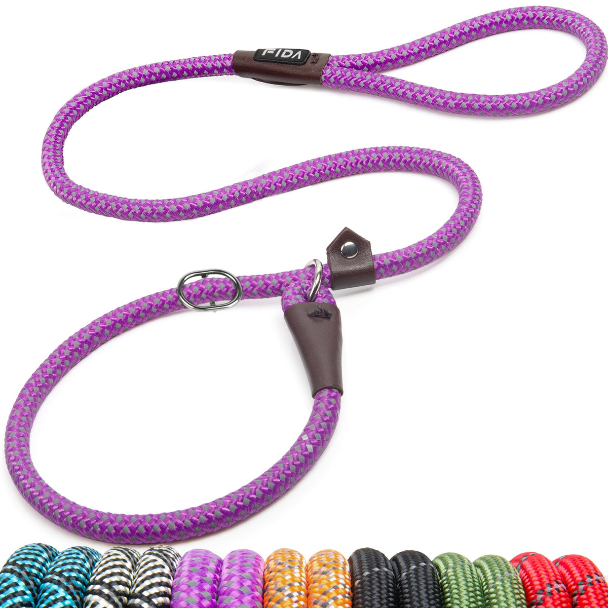 Fida Durable Slip Lead Dog Leash, 6 FT x 1/2" Dog Training Leash, Green