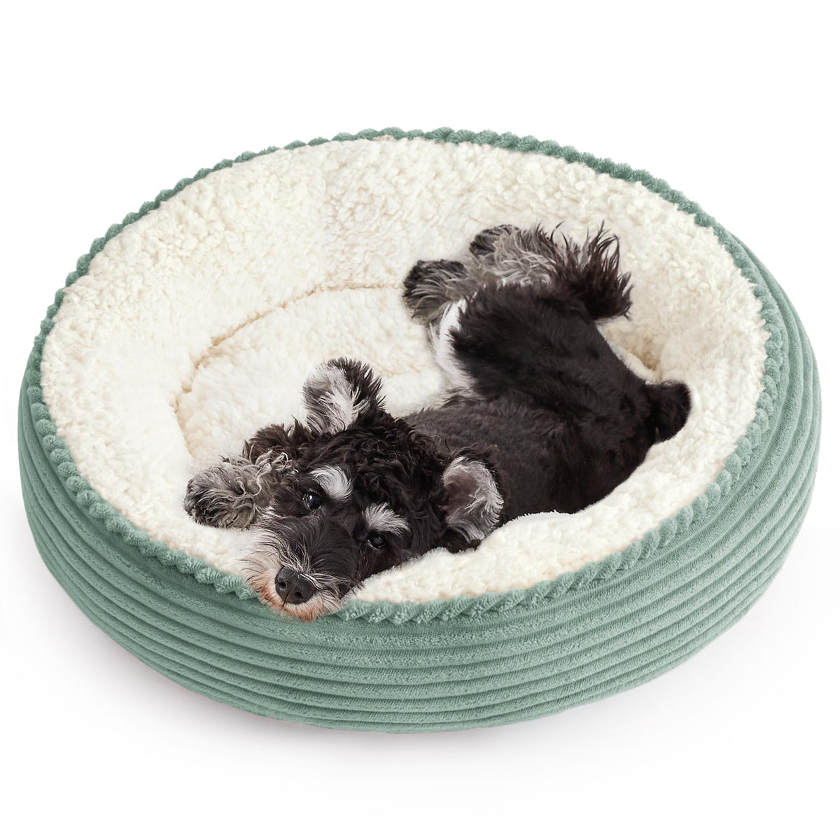 Love's cabin Round Donut Cat and Dog Cushion Bed, 20in Pet Bed for Cats or Small Dogs, Anti-Slip & Water-Resistant Bottom, Soft Durable Fabric Pet beds, Washable Luxury Cat Dog Bed Lavender Stripe