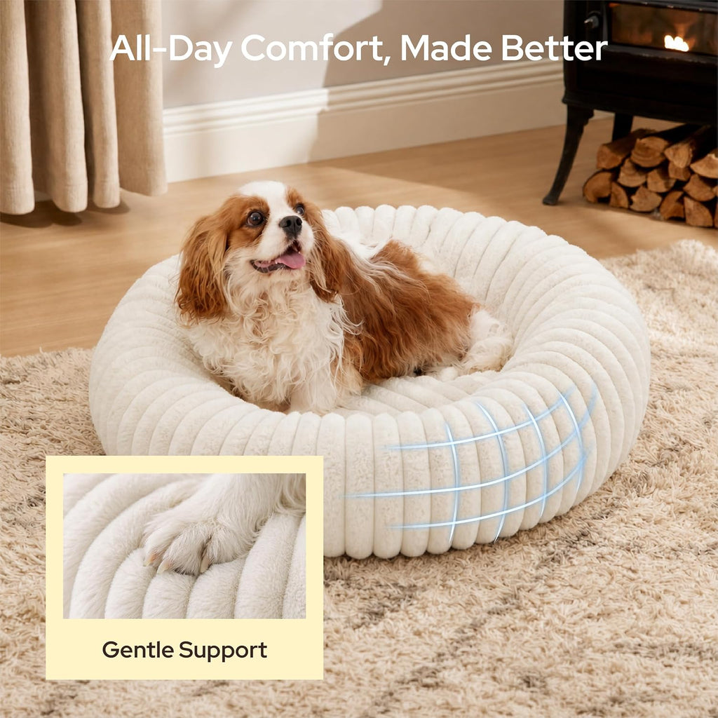 Bedsure ComfyFleece® Donut Dog Bed Medium Size Dog with Washable Cover