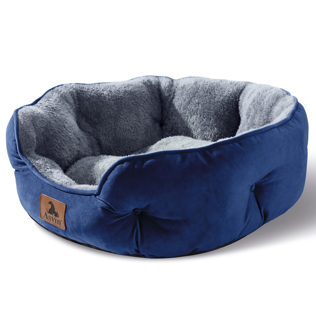 Asvin Small Dog Bed for Small Dogs, Cat Beds for Indoor Cats, Pet Bed for Puppy and Kitty, Extra Soft & Machine Washable with Anti-Slip & Water-Resistant Oxford Bottom, Grey, 20 inches
