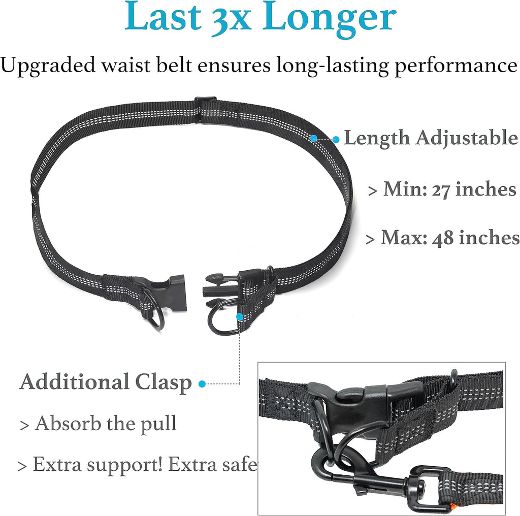 iYoShop Retractable Hands Free Dog Leash, Medium/Large, 25-150 lbs, Black