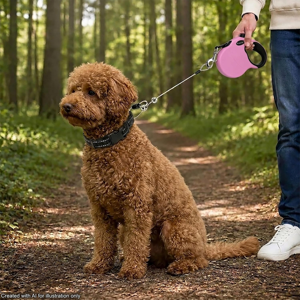 13FT Retractable Dog Leash for Small Dogs up to 22lbs with Chew Proof Steel Wire Extender, Lightweight, Durable & Safe Walking Solution Pink S