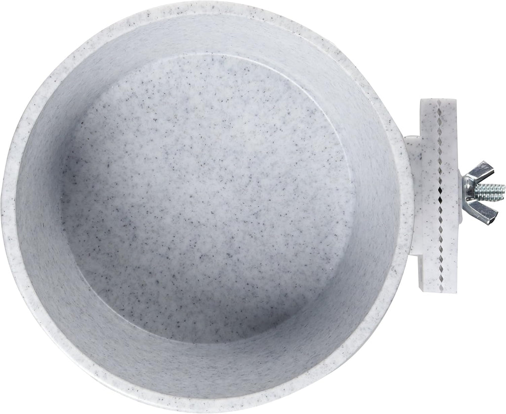 Lixit Quick Lock Removable Cage Bowls for Rabbits, Guinea Pigs, Gerbils, Ferrets, Dogs, Cats, Birds, and Other Small Animals - Made in USA (Gray, 20 Ounce)