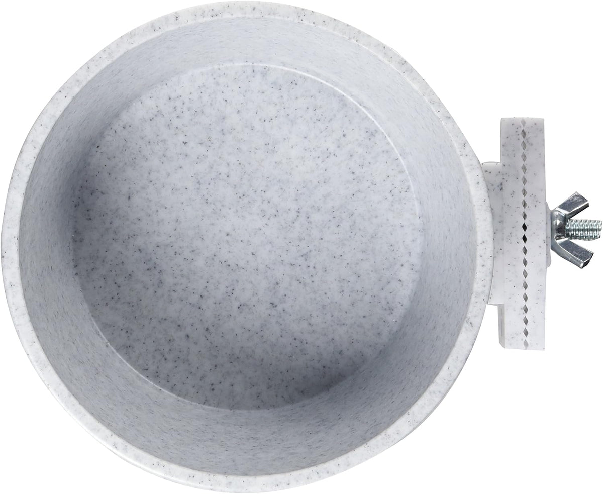 Lixit Quick Lock Removable Cage Bowls for Rabbits, Guinea Pigs, Gerbils, Ferrets, Dogs, Cats, Birds, and Other Small Animals - Made in USA (Gray, 20 Ounce)