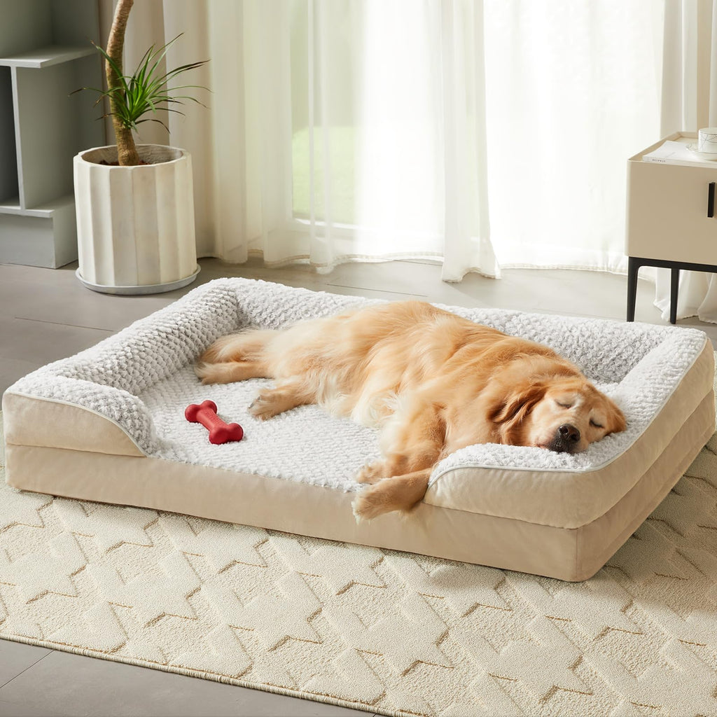 LEXTRO Washable Orthopedic Dog Bed, Waterproof Couch for Large Senior Dogs