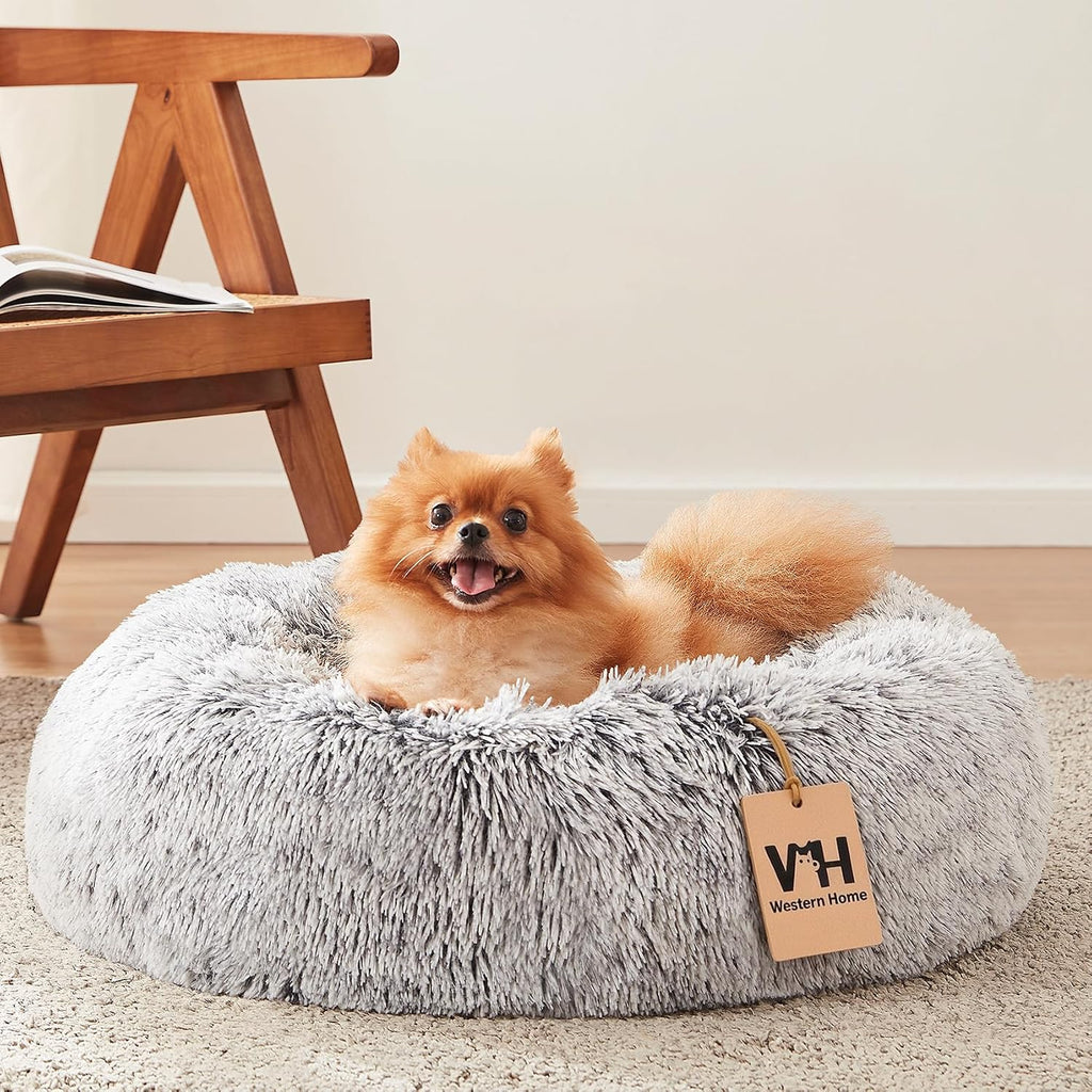 WESTERN HOME WH Calming Soft Round Dog &Cat Bed Small Dog Bed Washable,20"